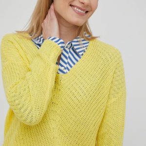 JDY pulover femei, culoarea galben, light