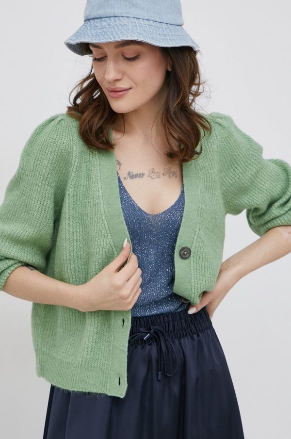 JDY cardigan femei, culoarea verde, light