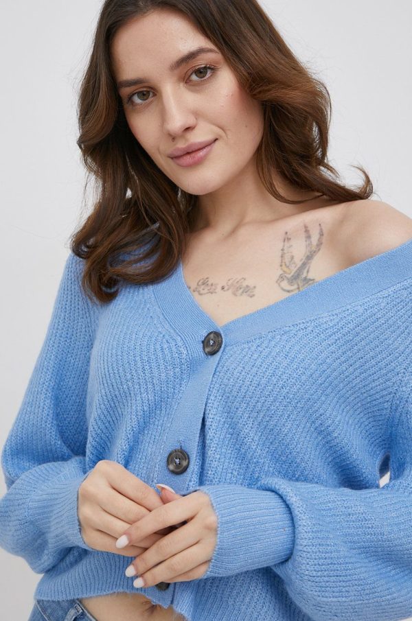 JDY cardigan femei, culoarea violet, light