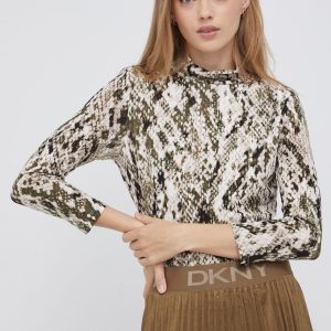 AW21-BDD043_97B_F1.jpg Dkny Bluză femei, culoarea verde, modelator
