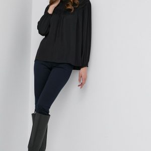 Morgan Bluză femei, culoarea negru, material neted