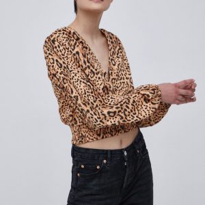 Billabong Bluză femei, culoarea maro, modelator