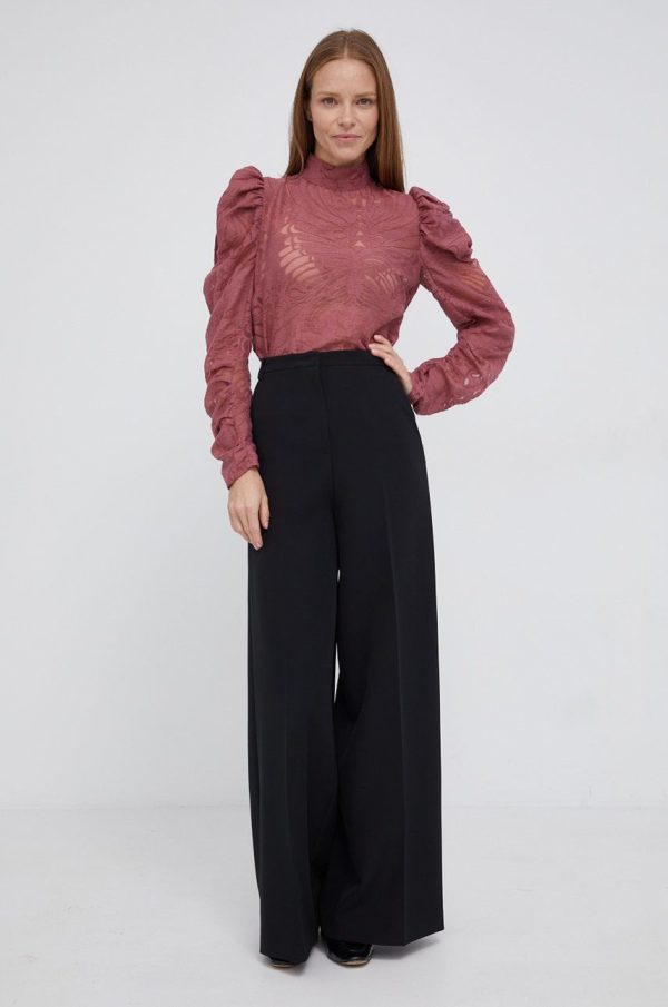 AW21-BDD078_34X_F1.jpg Sisley Bluză femei, culoarea roz, material neted