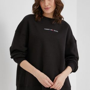 AW21-BLD043_99X_F1.jpg Tommy Jeans Bluză femei, culoarea negru, material neted