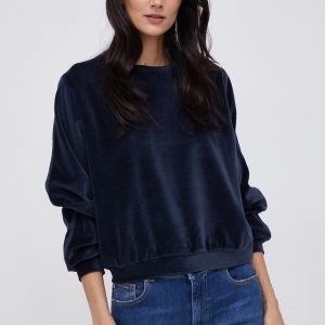 Desigual Bluză femei, culoarea albastru marin, cu imprimeu