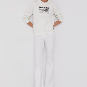 G-Star Raw Bluză femei, culoarea alb, cu imprimeu