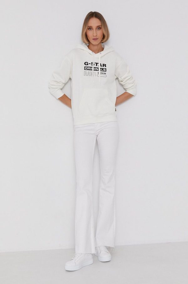 AW21-BLD055_00X_F1.jpg G-Star Raw Bluză femei, culoarea alb, cu imprimeu