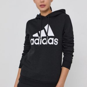 Adidas Bluză GL0653 femei, culoarea negru, cu imprimeu