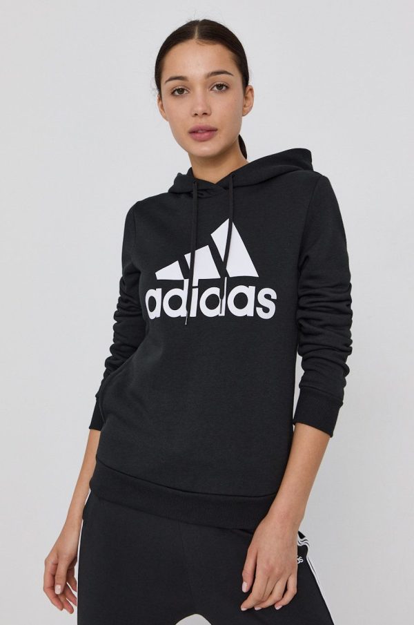 Adidas Bluză GL0653 femei, culoarea negru, cu imprimeu