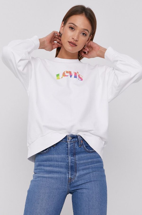 AW21-BLD09D_00X_F1.jpg Levi's Bluză femei, culoarea alb, cu imprimeu