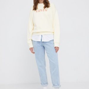 AW21-BLD09E_11X_F1.jpg Levi's Hanorac de bumbac femei, culoarea galben, cu imprimeu