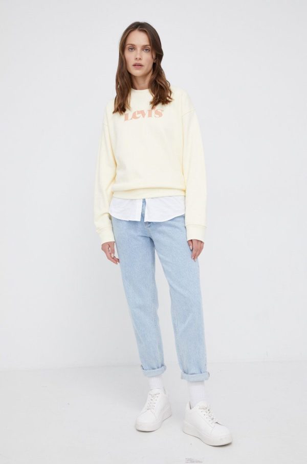 AW21-BLD09E_11X_F1.jpg Levi's Hanorac de bumbac femei, culoarea galben, cu imprimeu