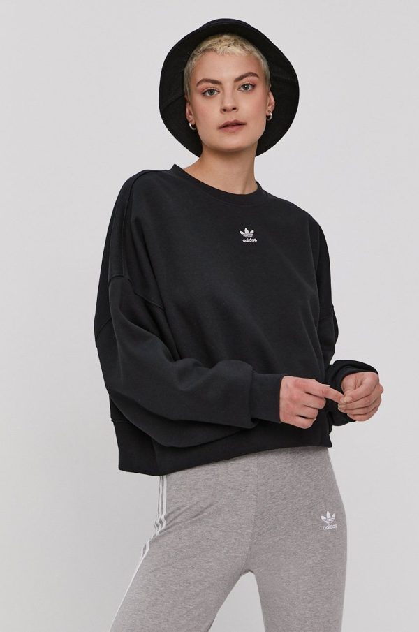 AW21-BLD0GJ_99X_F1.jpg Adidas Originals Bluză H06660 femei, culoarea negru, material neted