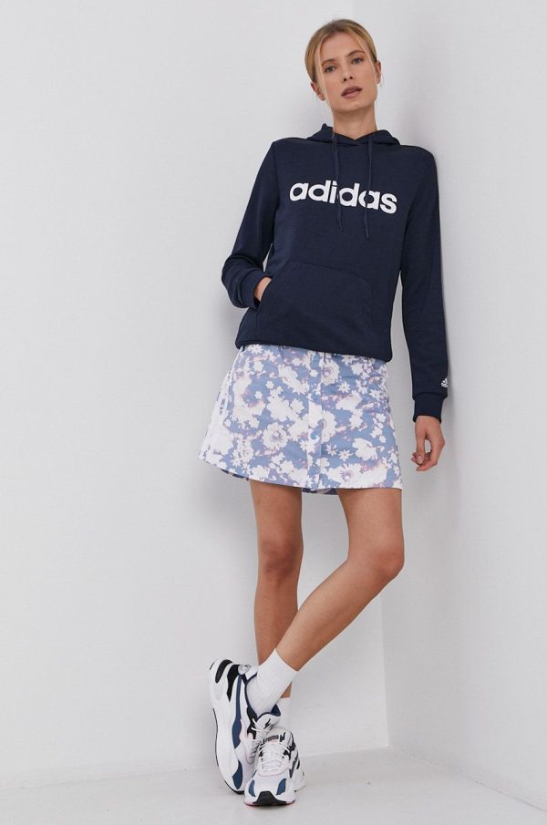 AW21-BLD0GN_59X_F1.jpg Adidas Bluză H07797 femei, culoarea albastru marin, cu imprimeu