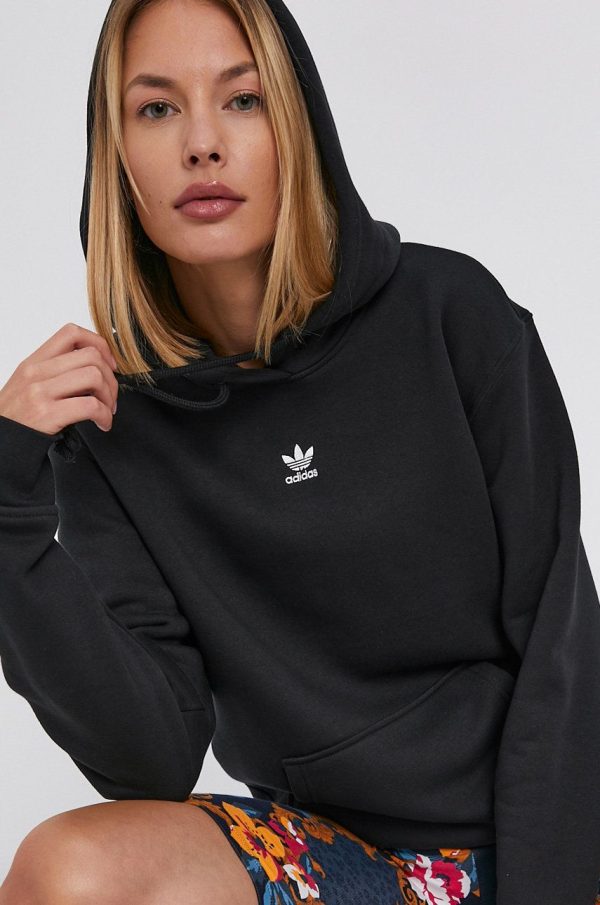 AW21-BLD0HC_99X_F1.jpg Adidas Originals Bluză H34725 femei, culoarea negru, material neted