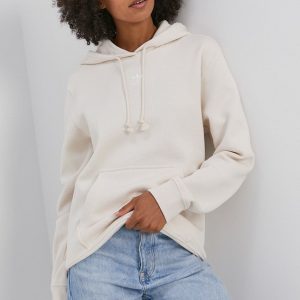 Adidas Originals Bluză H34729 femei, culoarea crem, material neted