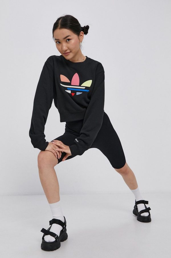 AW21-BLD0I9_99X_F1.jpg Adidas Originals Hanorac de bumbac H22854 femei, culoarea negru, cu imprimeu