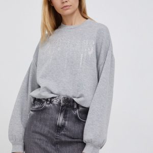 Pepe Jeans Bluză femei, culoarea gri, cu imprimeu