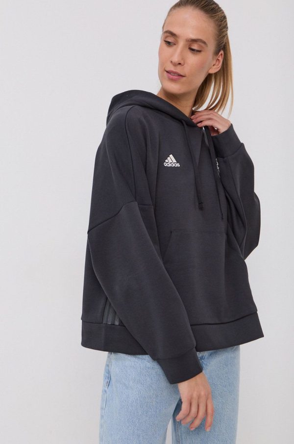 Adidas Performance Bluză GR4277 femei, culoarea negru, cu imprimeu