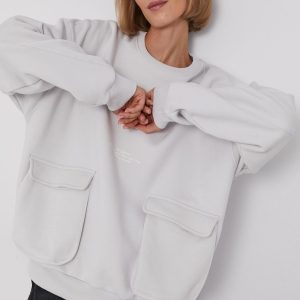 Dr. Denim Bluză femei, culoarea gri, material neted