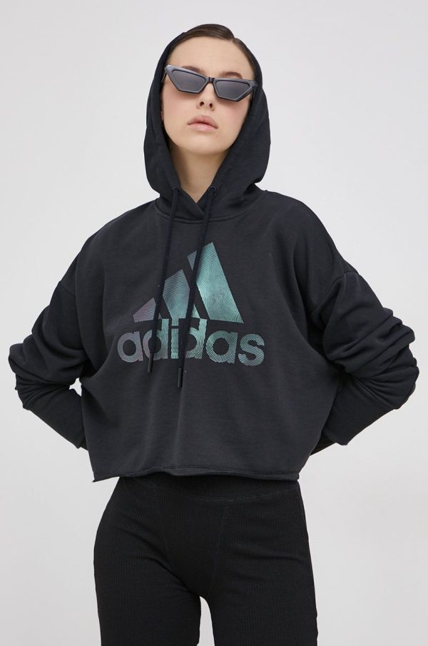 Adidas Performance Bluză GU8891 femei, culoarea negru, cu imprimeu