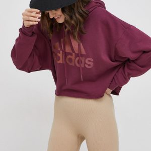 Adidas Performance Bluză H56735 femei, culoarea violet, cu imprimeu