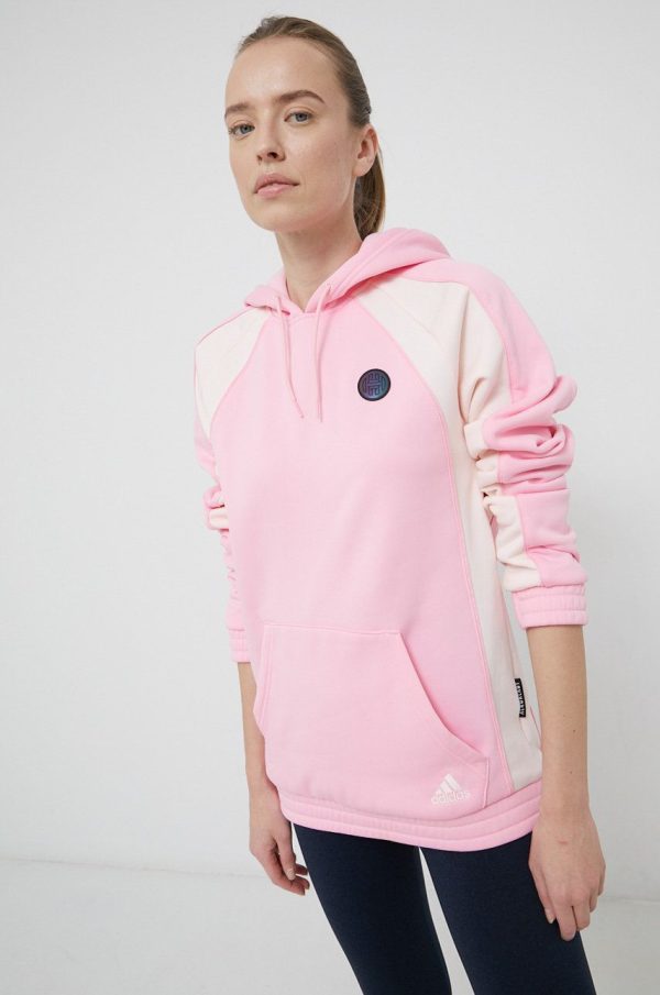 Adidas Performance Bluză H50861 femei, culoarea roz, material neted