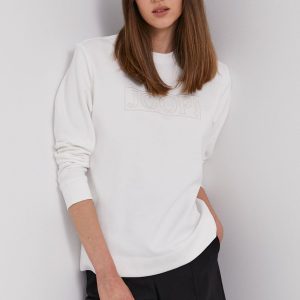 Joop! Bluză femei, culoarea alb, material neted