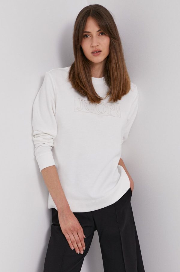 Joop! Bluză femei, culoarea alb, material neted