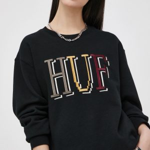 AW21-BLD10U_99X_F1.jpg HUF Bluză femei, culoarea negru, cu imprimeu