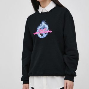 HUF Bluză femei, culoarea negru, cu imprimeu