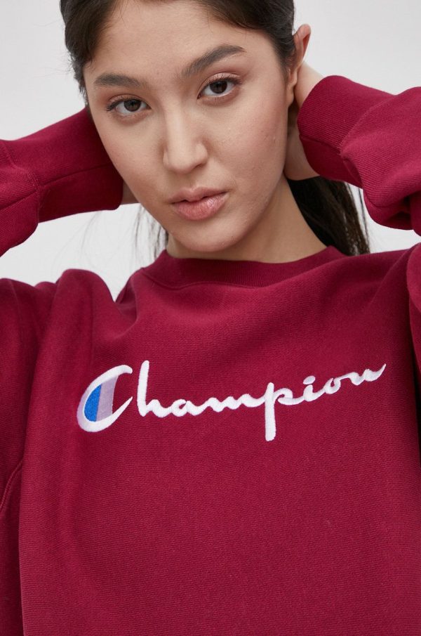 AW21-BLD11K_83X_F1.jpg Champion Bluză 114612 femei, culoarea bordo, cu imprimeu