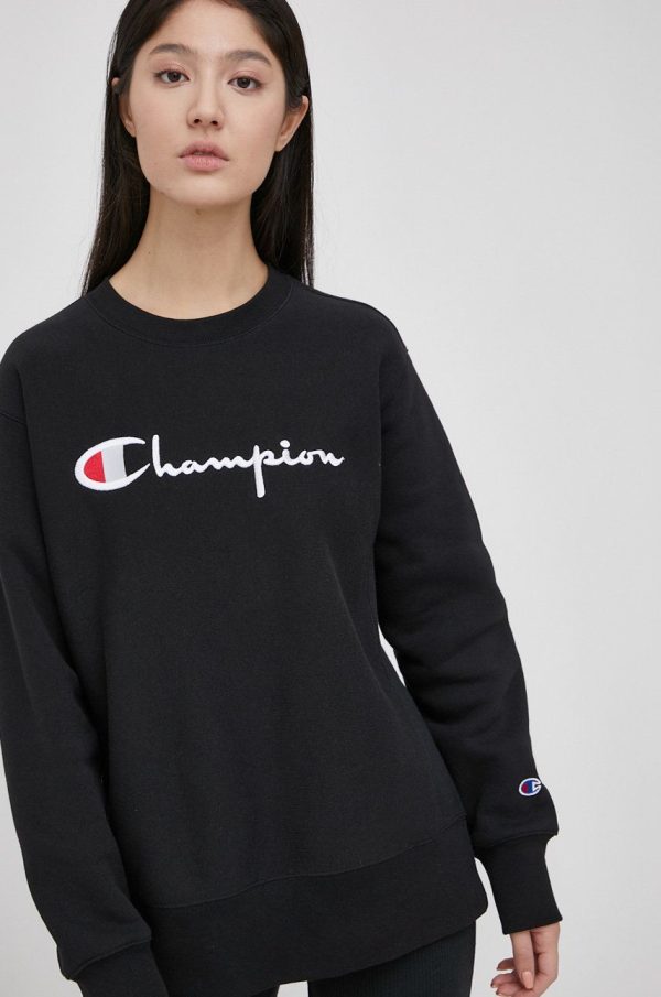 AW21-BLD11K_99X_F1.jpg Champion Bluză 114612 femei, culoarea negru, cu imprimeu