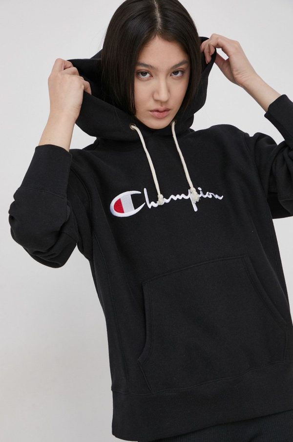 Champion Bluză 114788 femei, culoarea negru, cu imprimeu