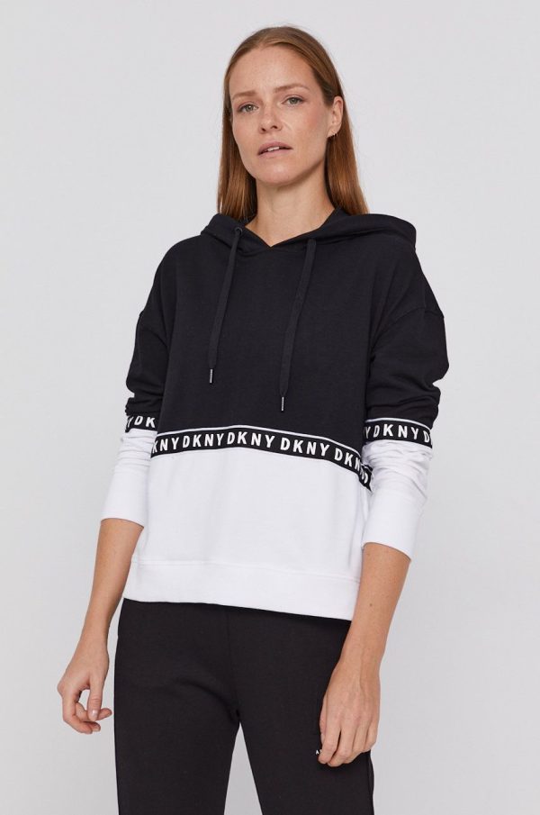 AW21-BLD1ET_99X_F1.jpg Dkny Bluză femei, culoarea negru, material neted