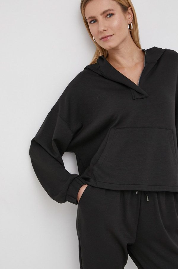 John Frank Bluză femei, culoarea negru, material neted