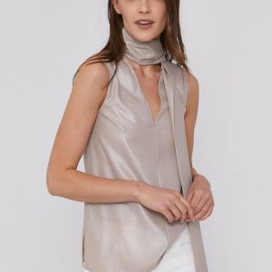 Pennyblack Bluză femei, culoarea bej, material neted