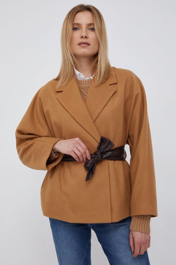 AW21-KPD0C9_82C_F1.jpg Sisley Geacă culoarea maro, de tranzitie, oversize
