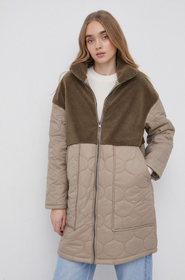 Vero Moda geaca femei, culoarea maro, de tranzitie