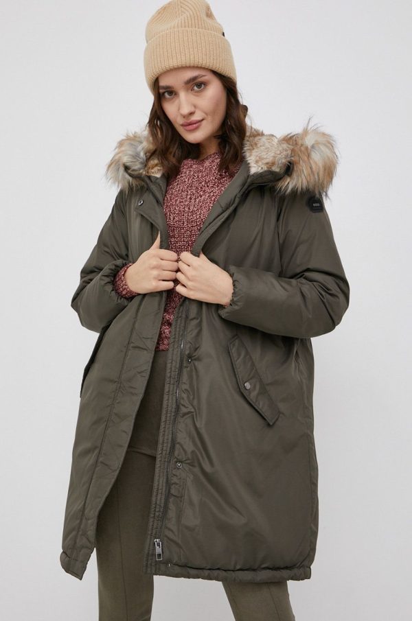 AW21-KUD01G_97X_F1.jpg Only Hanorac femei, culoarea verde, de iarnă