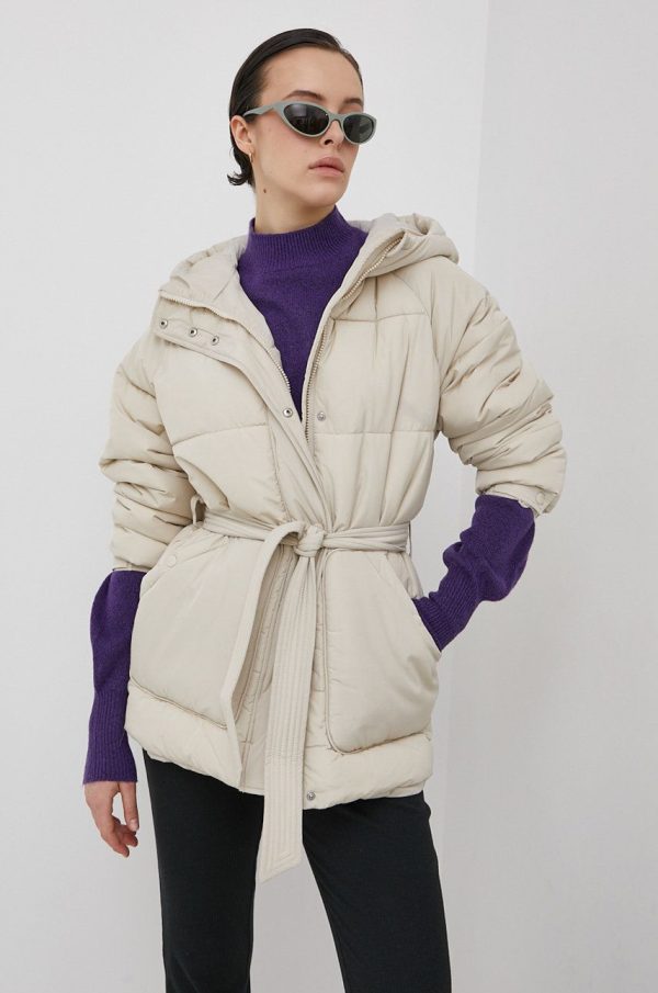 Vero Moda Geacă culoarea crem, de iarnă, oversize
