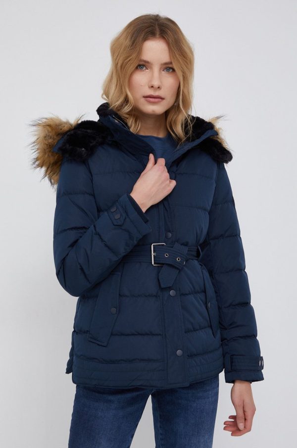 AW21-KUD0OF_59X_F1.jpg Pepe Jeans Geacă de puf femei, culoarea albastru marin, de iarnă