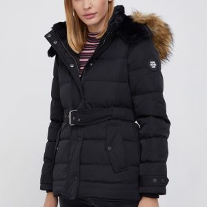 AW21-KUD0OH_99X_F1.jpg Pepe Jeans Geacă de puf femei, culoarea negru, de iarnă