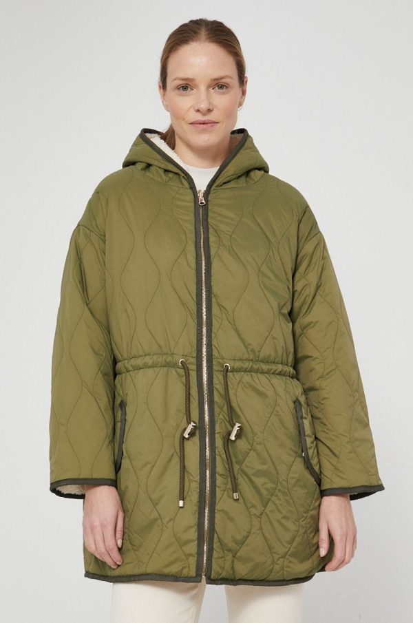 AW21-KUD1JC_77X_F1.jpg Sisley Geacă cu două fețe femei, culoarea verde, de tranzitie