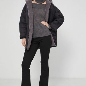 AW21-KUD1JD_99X_F1.jpg Sisley Geacă cu două fețe femei, culoarea negru, de tranzitie