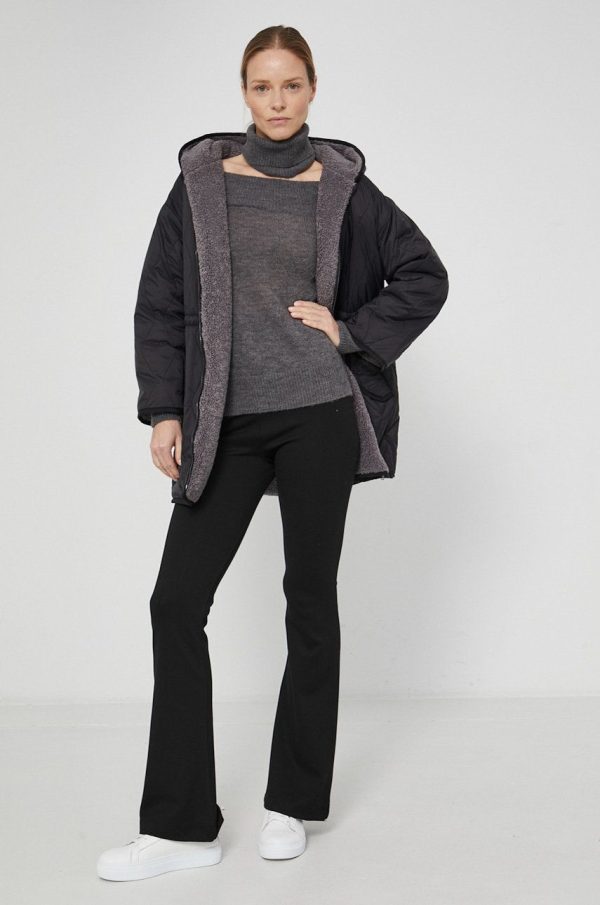 AW21-KUD1JD_99X_F1.jpg Sisley Geacă cu două fețe femei, culoarea negru, de tranzitie