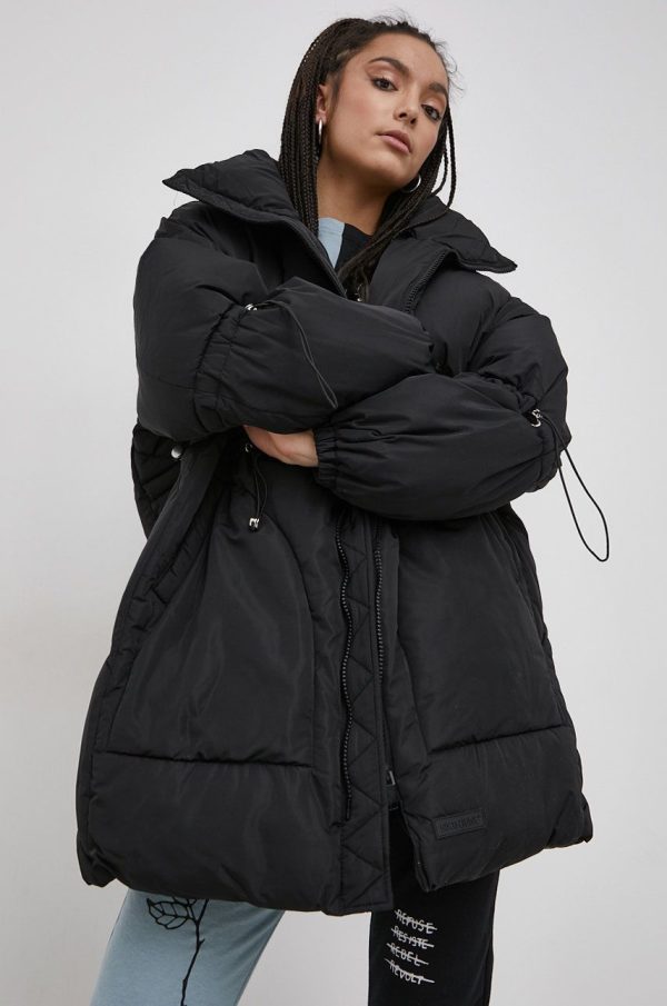 AW21-KUD1NR_99X_F1.jpg Sixth June Geacă femei, culoarea negru, de iarnă, oversize