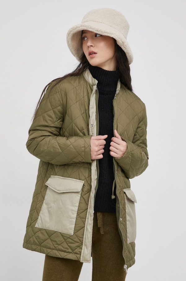 Vero Moda Geacă femei, culoarea verde, de tranzitie
