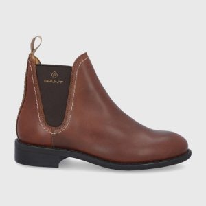 AW21-OBD173_88X_F1.jpg Gant Ghete Chelsea de piele Ainsley femei, culoarea maro, cu toc plat