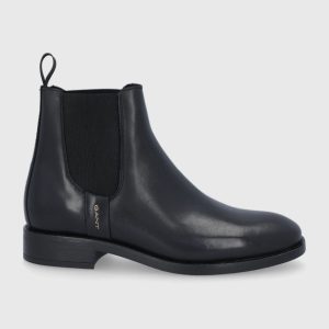 AW21-OBD177_99X_F1.jpg Gant Ghete Chelsea de piele Fayy femei, culoarea negru, cu toc plat